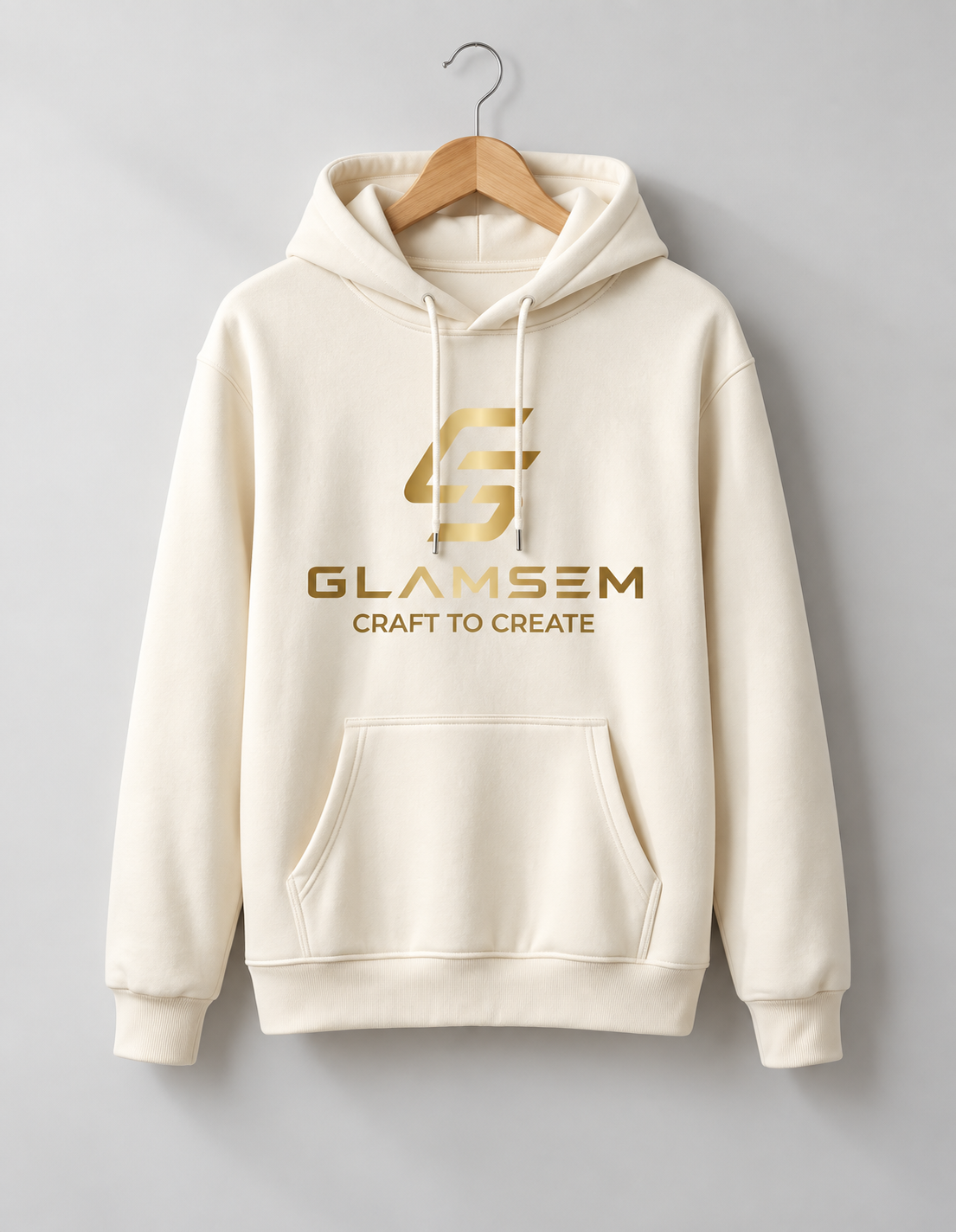 Glamsem Premium Ivory Logo Hoodie