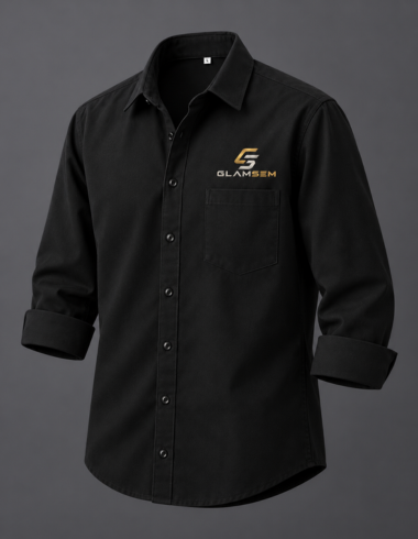 Glamsem Premium Black Formal Shirt